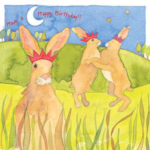 Happy Birthday Hares Greetings Card-0