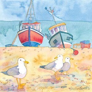 Three Gulls and a Buoy Print -0