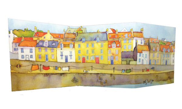 Harbour Washing Day two-fold card Greetings Card-0