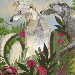 Greyhound's Garden Greetings Card-0