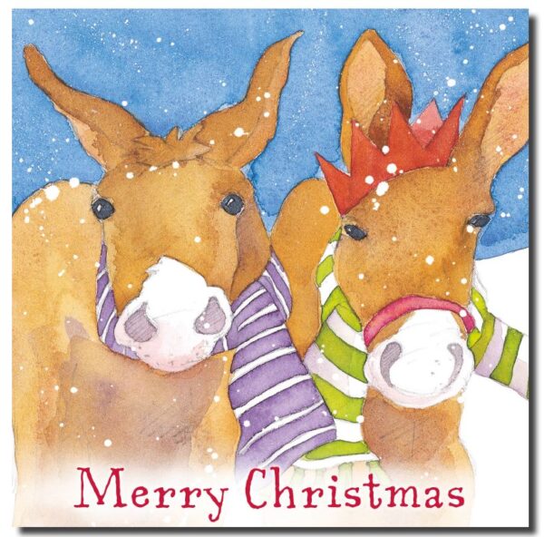 Christmas Donkeys, pack of 6 Christmas cards-0