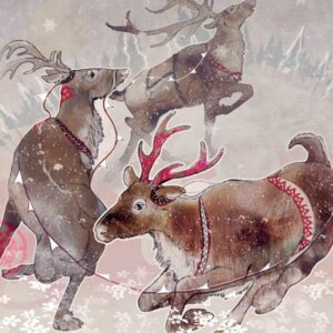 Reindeer Xmas 6 card pack-0