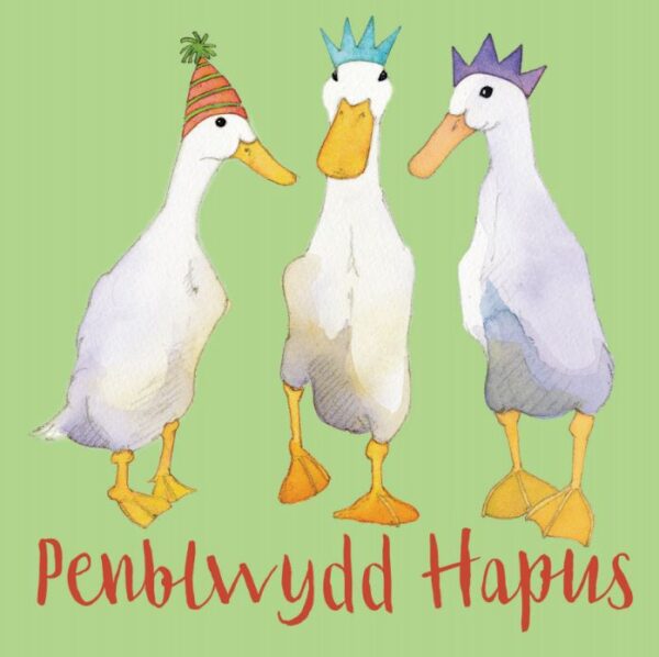 Welsh Birthday quackers - (Penblwydd Hapus) Greetings Card-0
