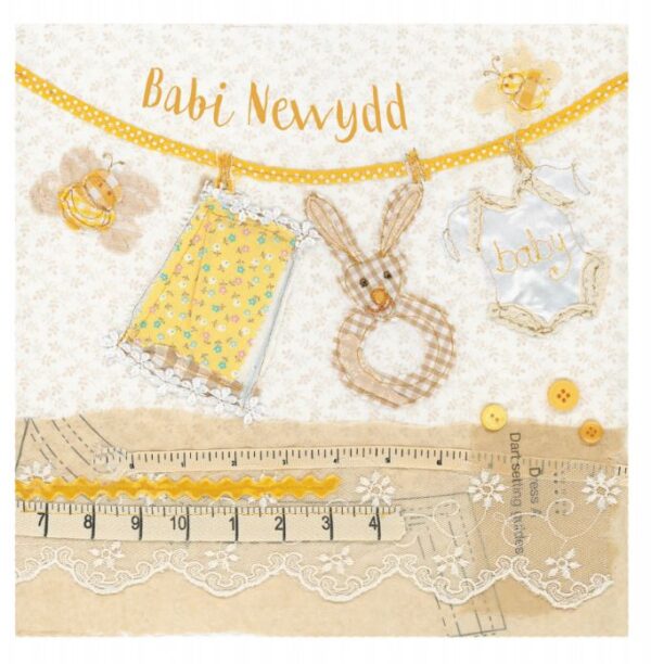 Welsh New Baby Neutral - (Babi Newydd) - Abigail Mill Greetings Card-0