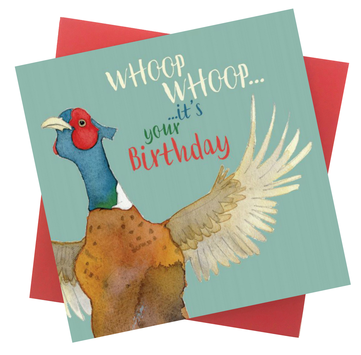 Pheasants Animal Magic Square Art Greeting Card Blank Inside Any Occasion