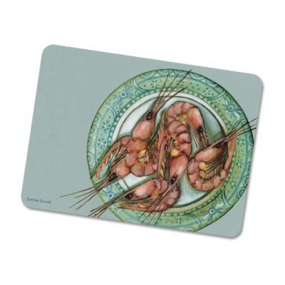 Caroline Cleave Plate of Prawns Single Placemat-0