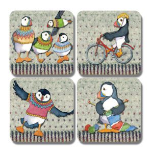 Woolly Puffins Assorted Coasters-0