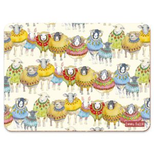 Woolly Sheep in Sweaters Single Placemat -0