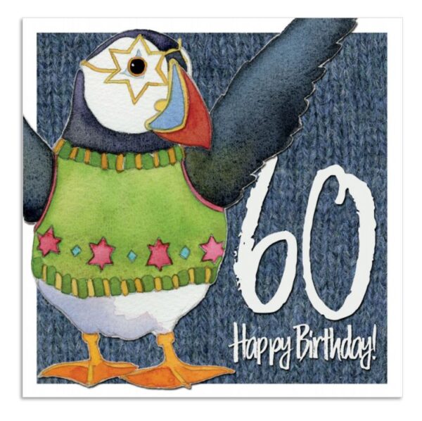 Woolly Puffin Age 60 Greetings Card-0