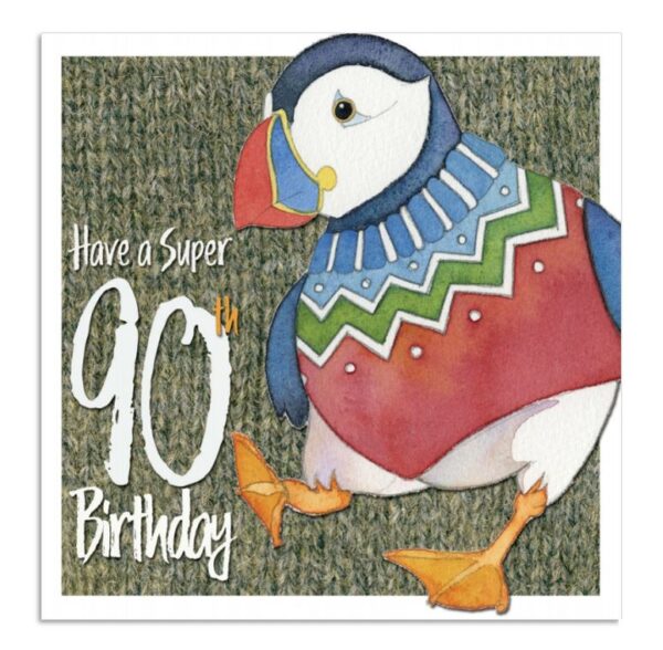 Woolly Puffin Age 90 Greetings Card-0